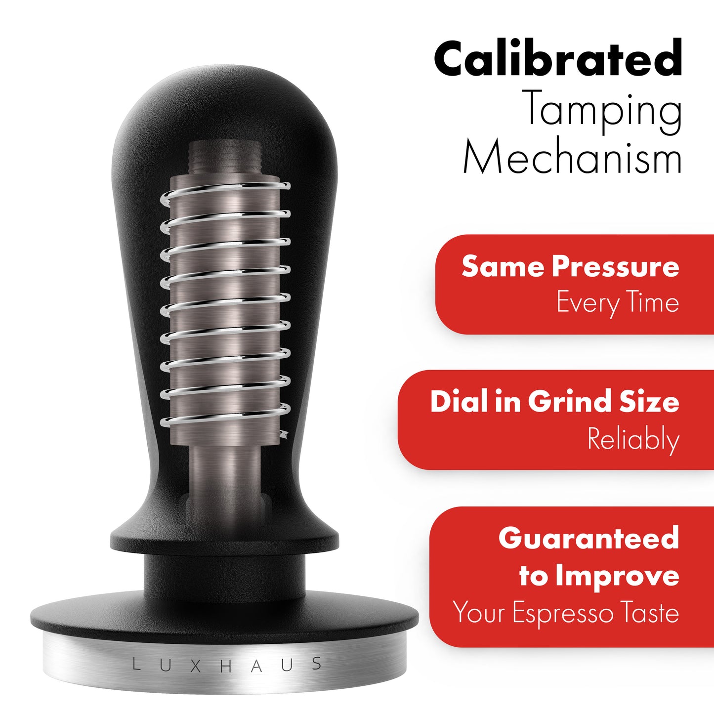LuxHaus Calibrated Level Pressure Tamper for Espresso Perfection