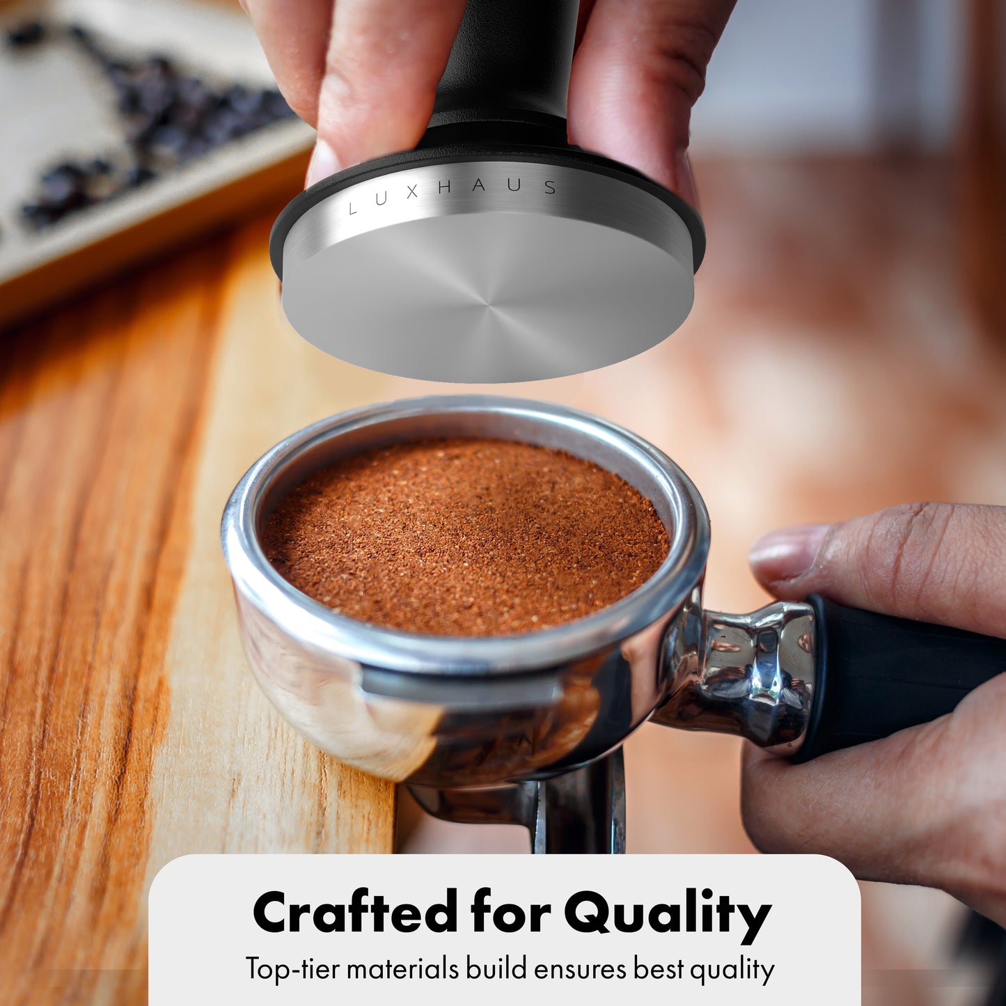 LuxHaus Calibrated Level Pressure Tamper for Espresso Perfection