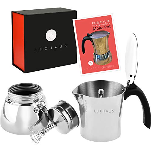 LuxHaus Premium Stainless Steel Moka Pot