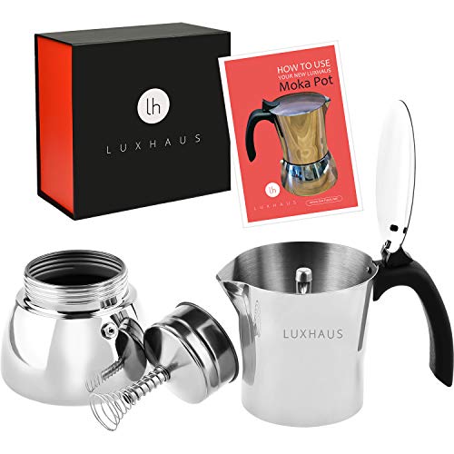 LuxHaus Premium Stainless Steel Moka Pot 9 Cup