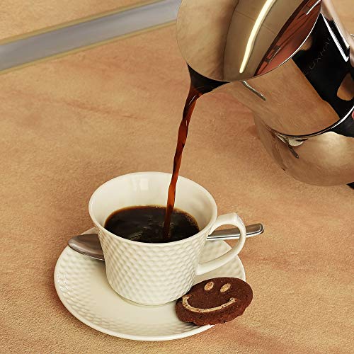 LUXHAUS Moka Pot - 6 Cup Stovetop Espresso Maker - 100% Stainless