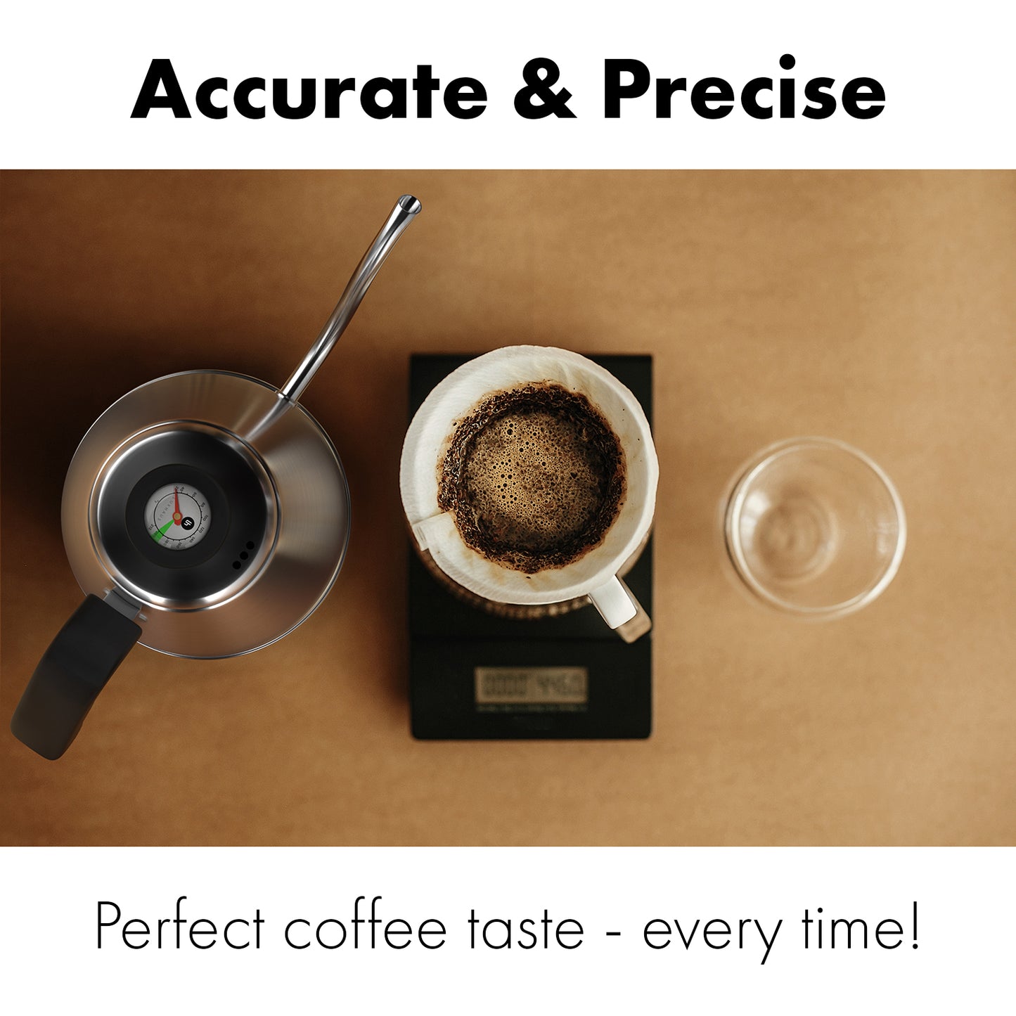 LuxHaus Precision Pour-Over Kettle with Built-in Thermometer